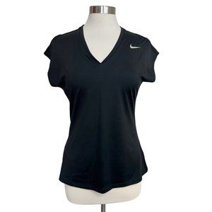 Nike Golf Women’s M Black Short Sleeve Athletic V-Neck Shirt 831448